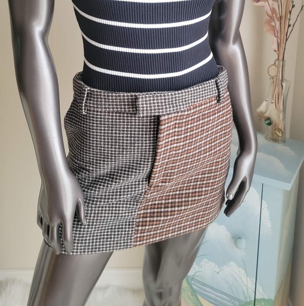 NWT Rails Prim Mixed Check Fall Miniskirt - Picture 7 of 15